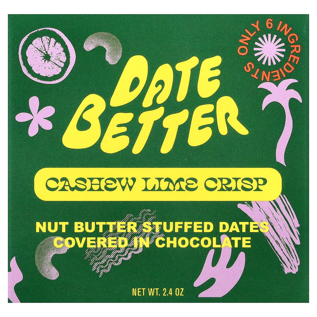 Date Better Snacks, Dates, Cashew Lime Crisp, 2.4 oz