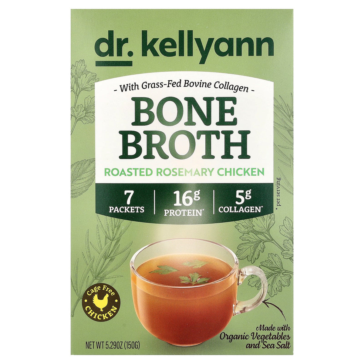 Dr. Kellyann, Bone Broth, Roasted Rosemary Chicken, 7 Packets, 0.75 oz (21.4 g) Each