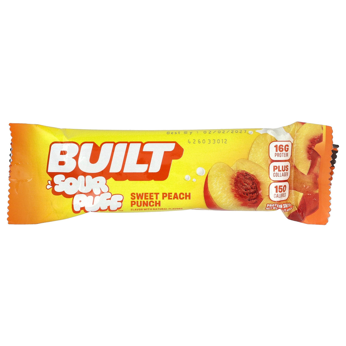 Built, Sour Puff™, Protein Bars, Sweet Peach Punch, 12 Bars, 1.45 oz (41 g) Each