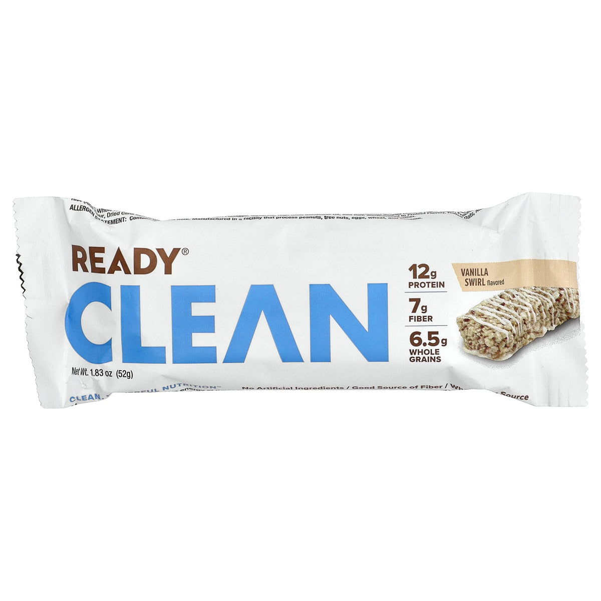 Ready, Clean Protein Bar, Vanilla Swirl, 12 Bars, 1.83 oz (52 g) Each