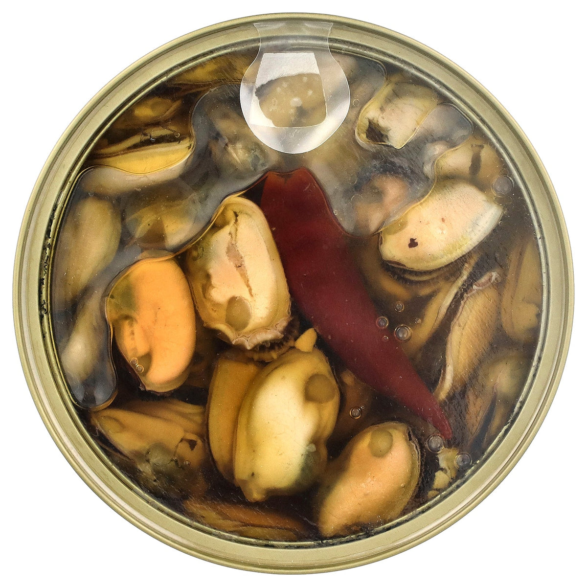 King Oscar, Naturally Wood Smoked Mussels in Extra Virgin Olive Oil with Chili, 4.23 oz (120 g)
