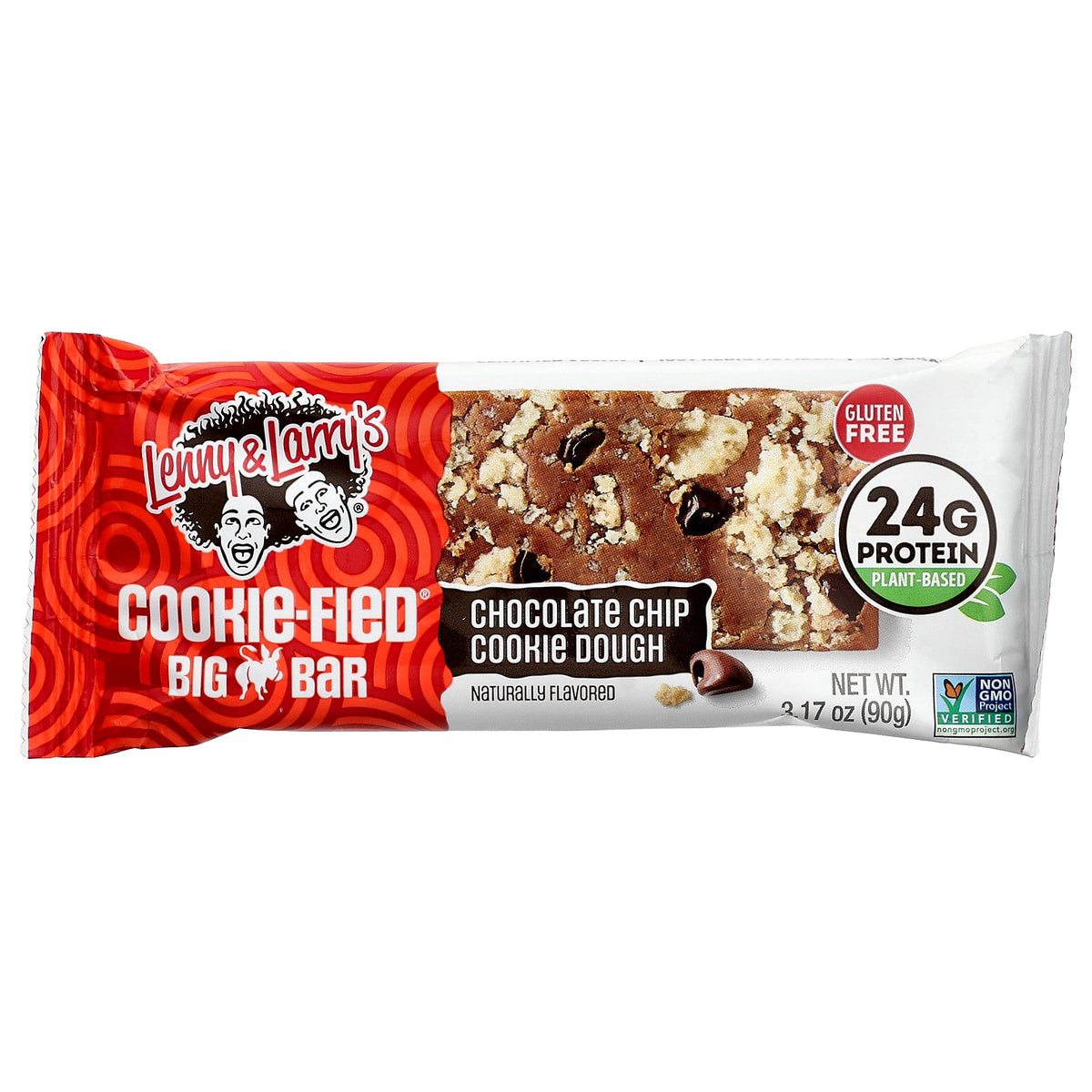 Lenny & Larry's, Cookie-Fied® Big Bar, Chocolate Chip Cookie Dough, 12 Bars, 3.17 oz (90 g) Each