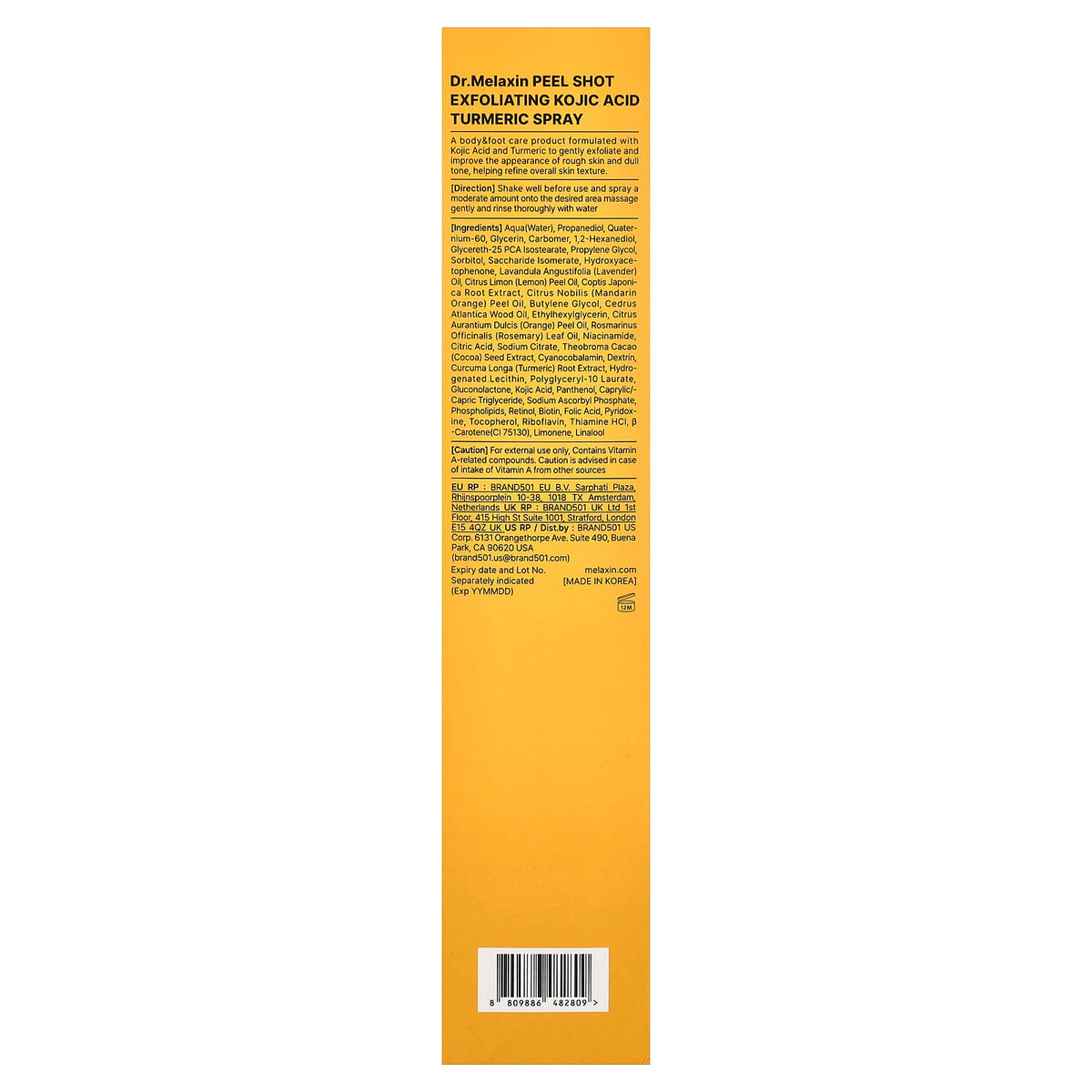 Dr.Melaxin, Peel Shot, Exfoliating Kojic Acid Turmeric Spray, 6.76 fl oz (200 ml)