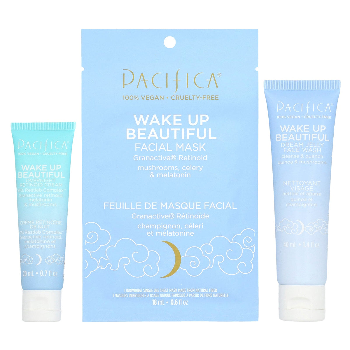 Pacifica, Wake Up Beautiful, Beauty Sleep Set, 3 Piece Set
