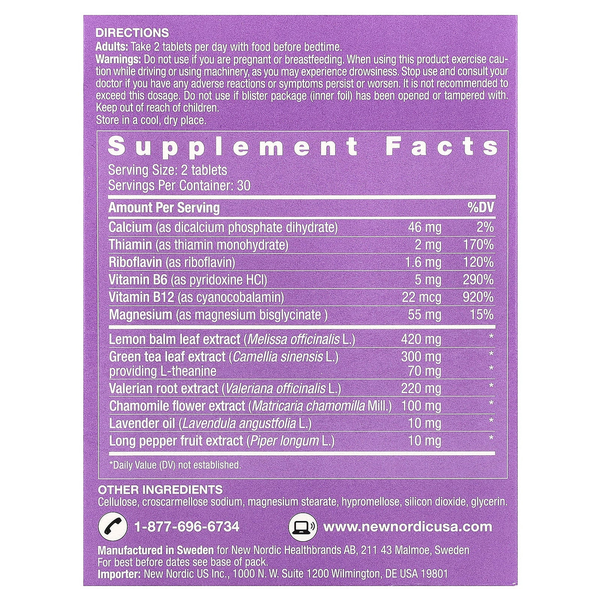 New Nordic, Quality Sleep™ Nerve Support, 60 Tablets