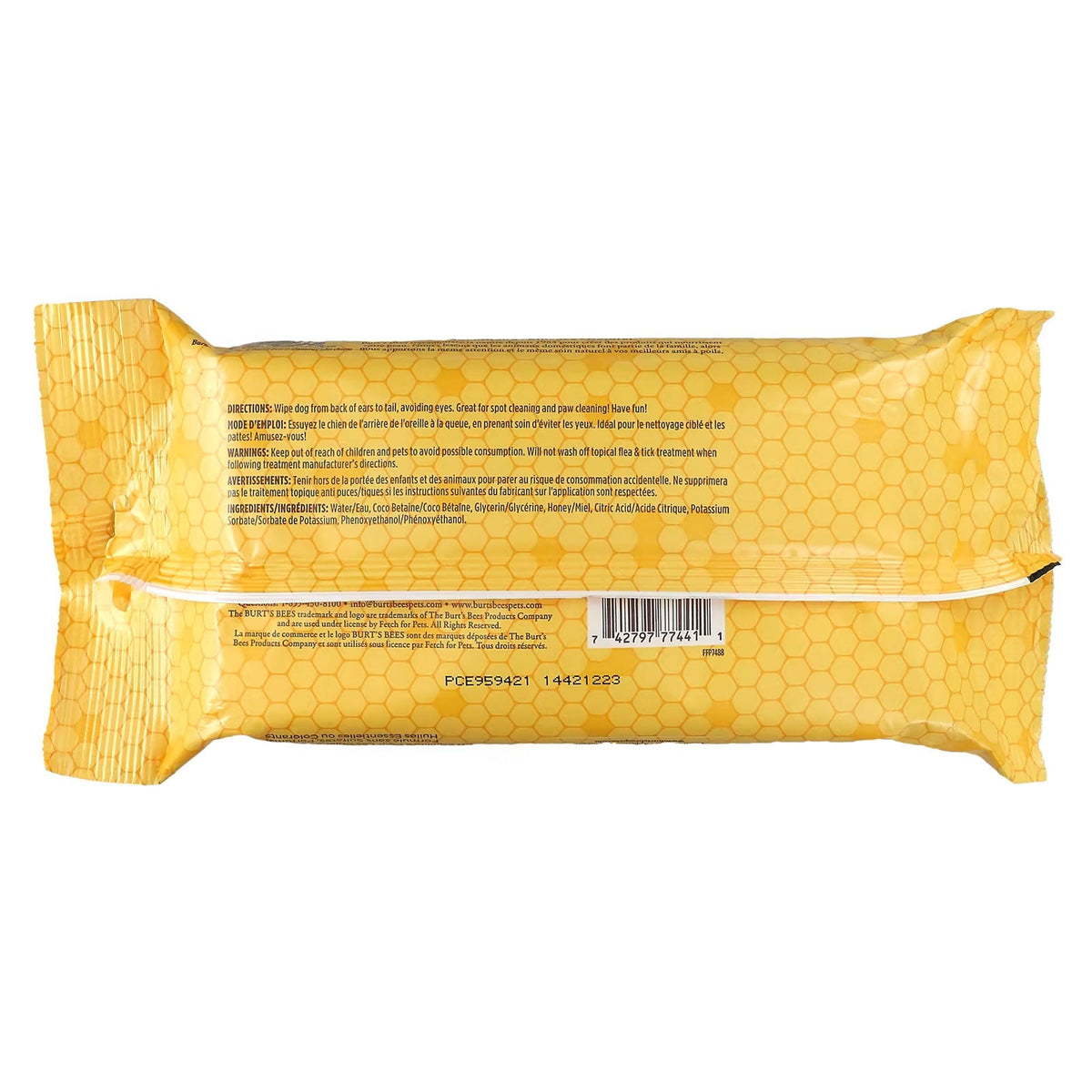 Burt's Bees, Multi-Purpose Hypoallergenic Wipes with Honey, For Dogs, 50 Count