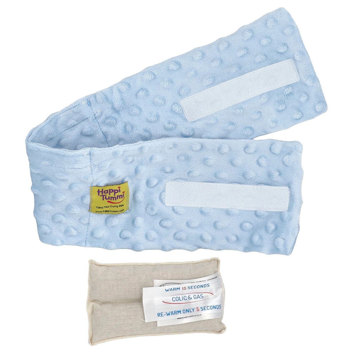 Happi Tummi, Fast Relief Colic & Gas Natural Wrap, Infants to 36 Months, Blue, 1 Wrap & 1 Herbal Pouch