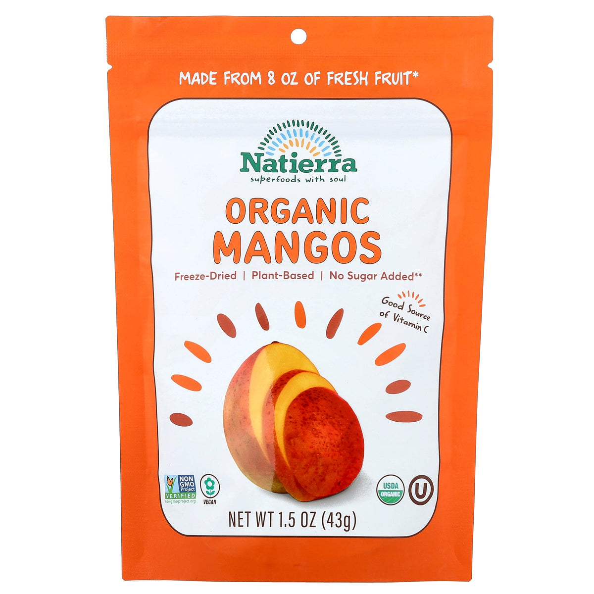 Natierra, Organic Freeze-Dried Mangos, 1.5 oz (43 g)