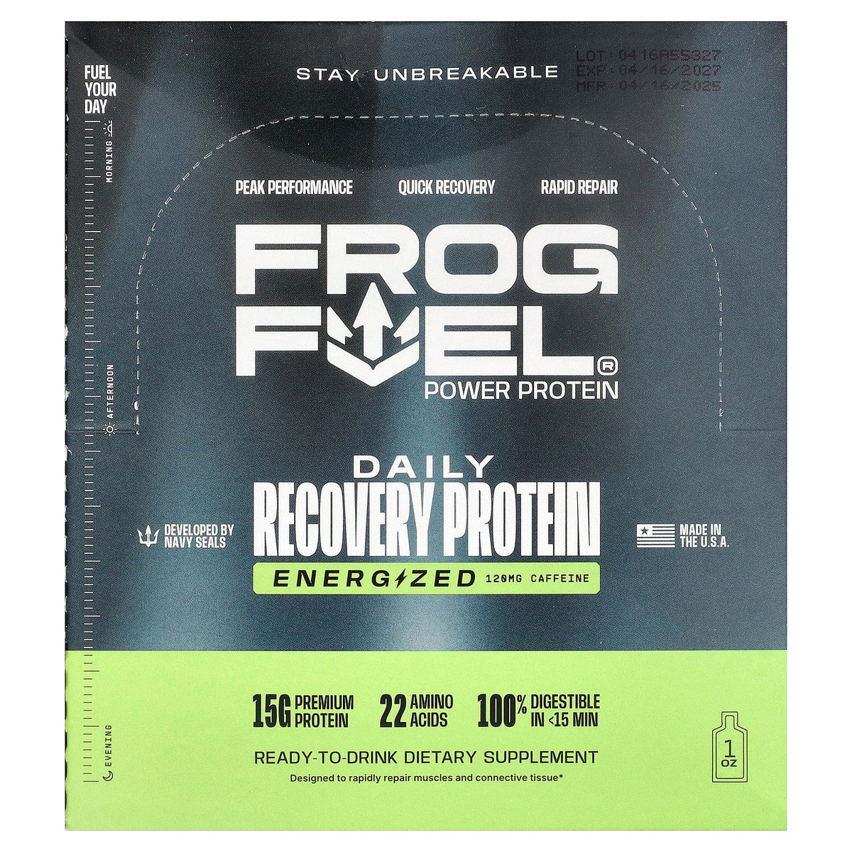Frog Fuel, Daily Recovery Protein, Energized, Berry, 24 Shots, 1 fl oz (30 ml) Each