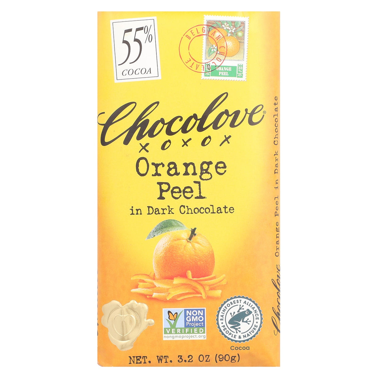 Chocolove, Orange Peel in Dark Chocolate, 55% Cocoa, 3.2 oz (90 g)
