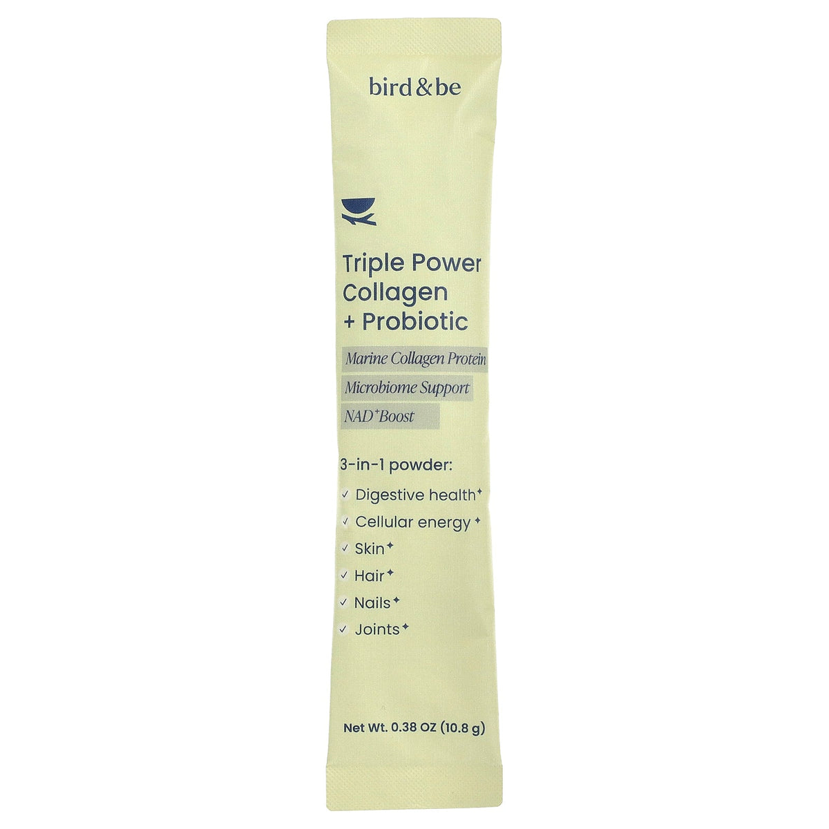 Bird&Be, Triple Power Collagen + Probiotic, Flavorless, 30 Stick Packs, 0.38 oz (10.8 g) Each