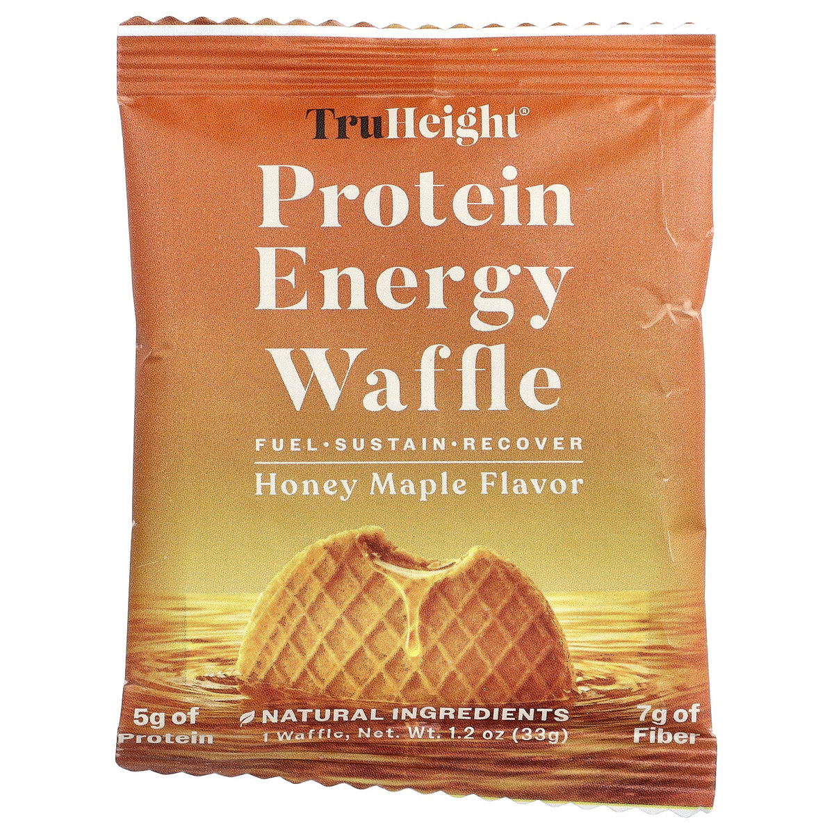 TruHeight, Protein Energy Waffle, Honey Maple, 10 Waffles, 1.2 oz (33 g) Each