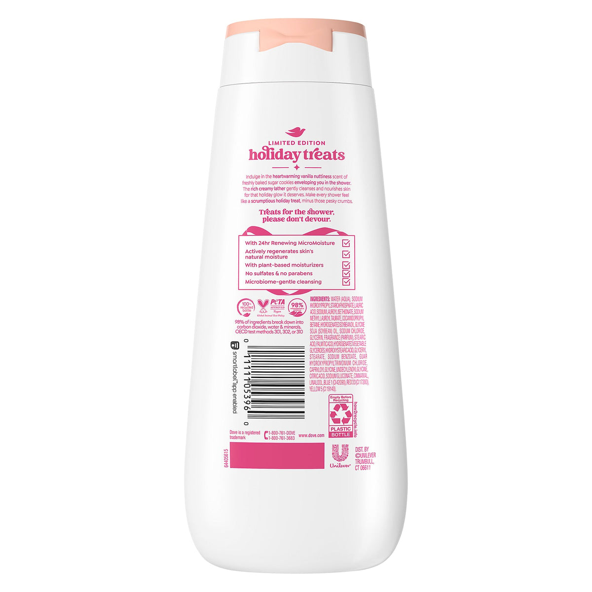 Dove, Holiday Treats, Body Wash, Sugar Cookie, 11 fl oz