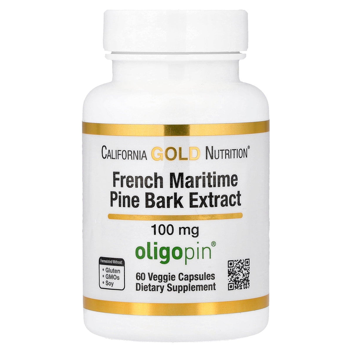 California Gold Nutrition, French Maritime Pine Bark Extract, Oligopin®, 100 mg, 60 Veggie Capsules