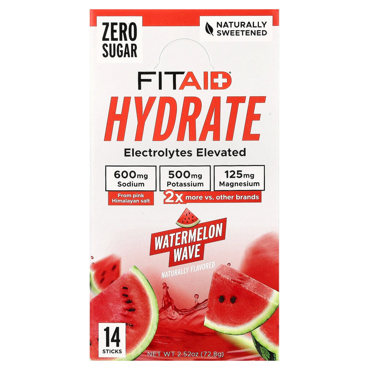 FITAID, Hydrate, Watermelon Wave, 14 Sticks, 0.18 oz (5.2 g)