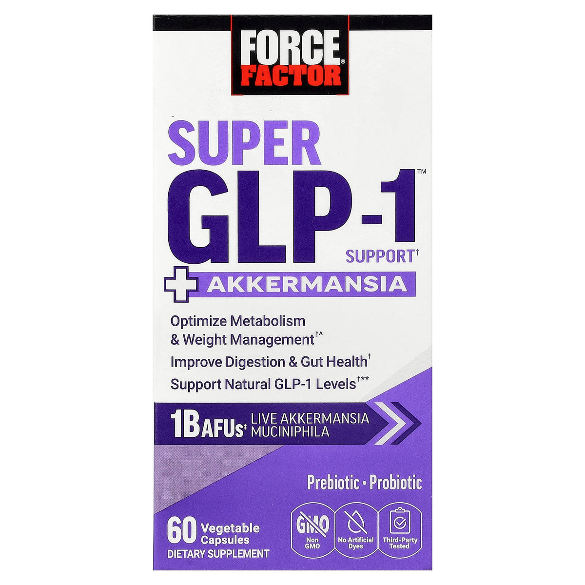 Force Factor, Super GLP-1™ Support + Akkermansia, 60 Vegetable Capsules