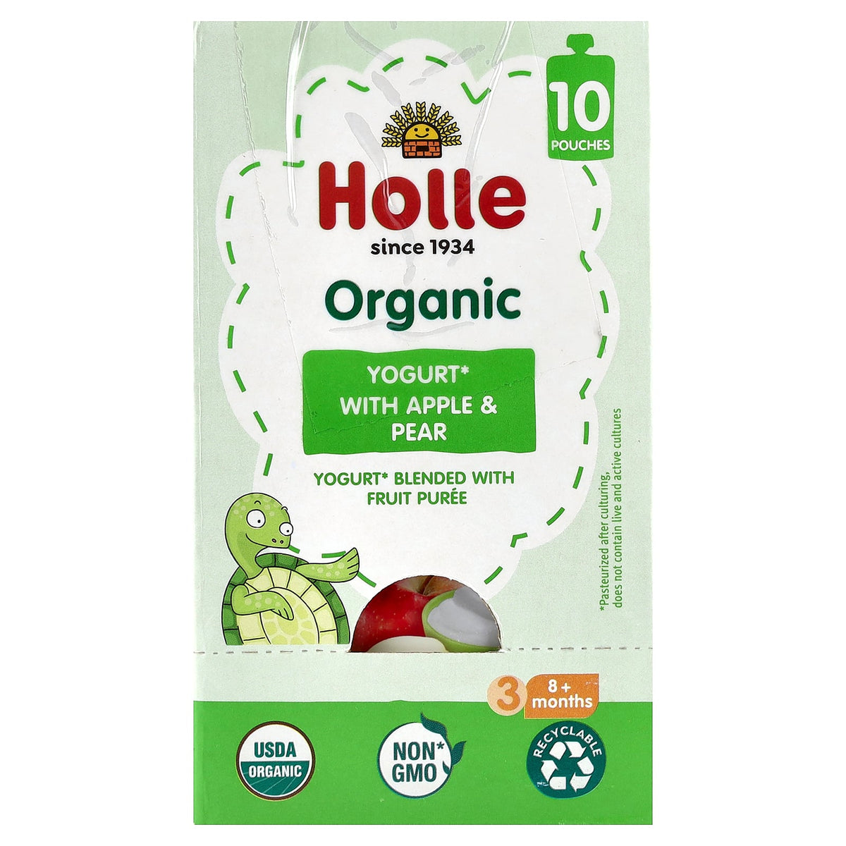Holle, Organic Yogurt With Apple & Pear, 8+ Months, 10 Pouches, 3 oz (85 g) Each
