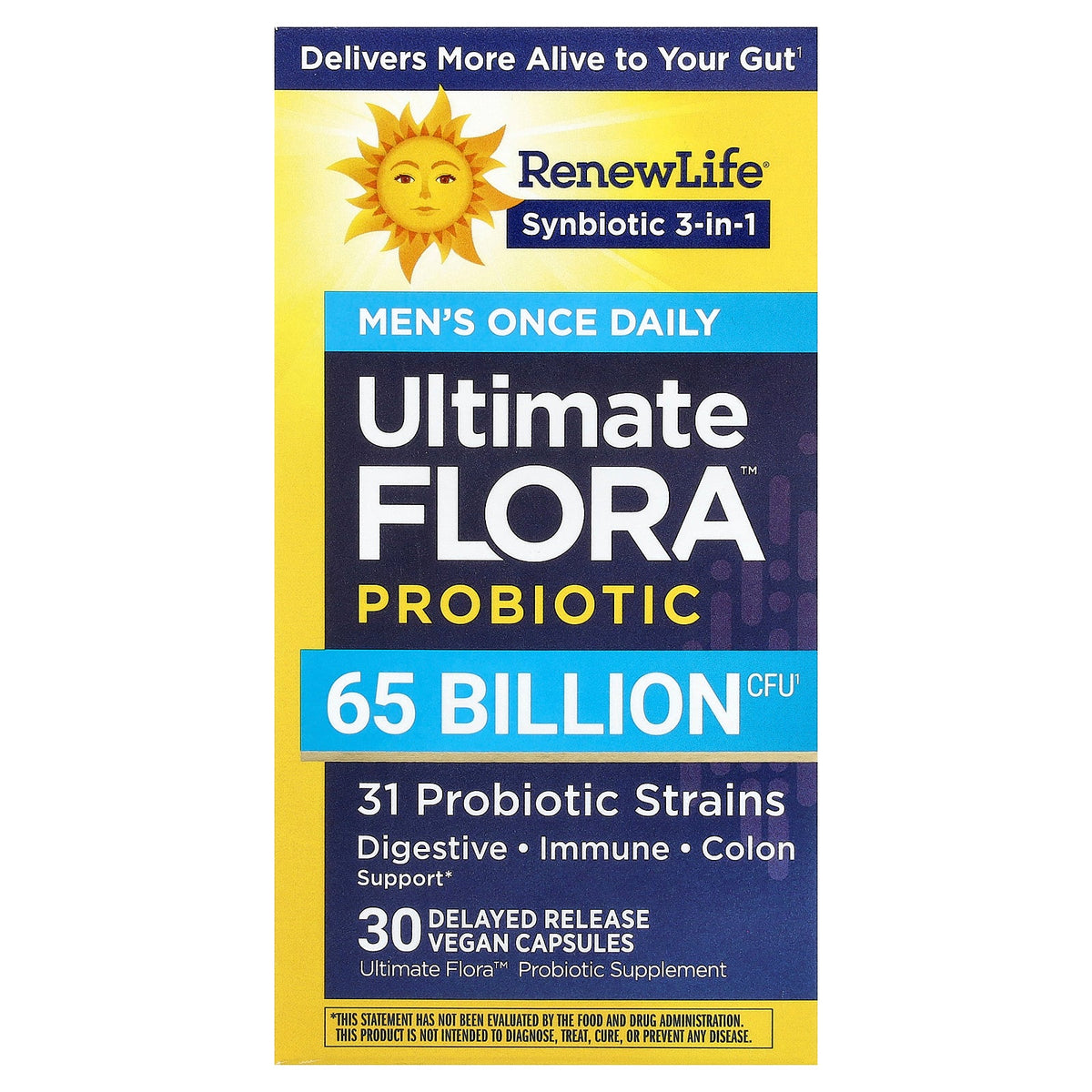 Renew Life, Ultimate Flora™, Men's Once Daily Probiotic, 30 Delayed Release Vegan Capsules