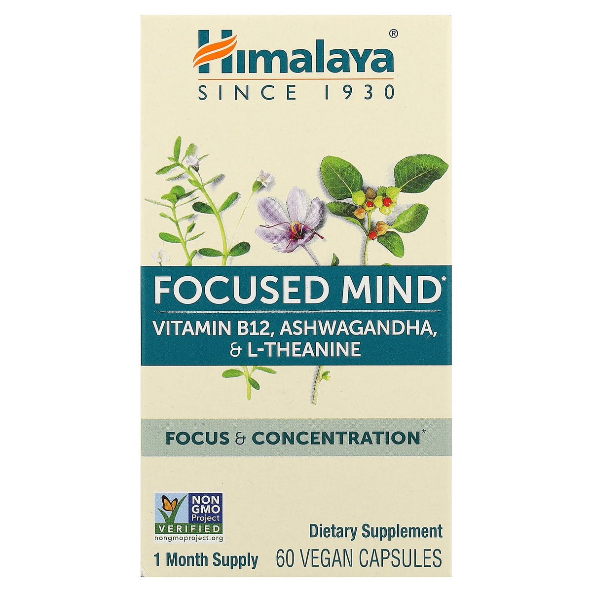 Himalaya, Focused Mind, 60 Vegan Capsules