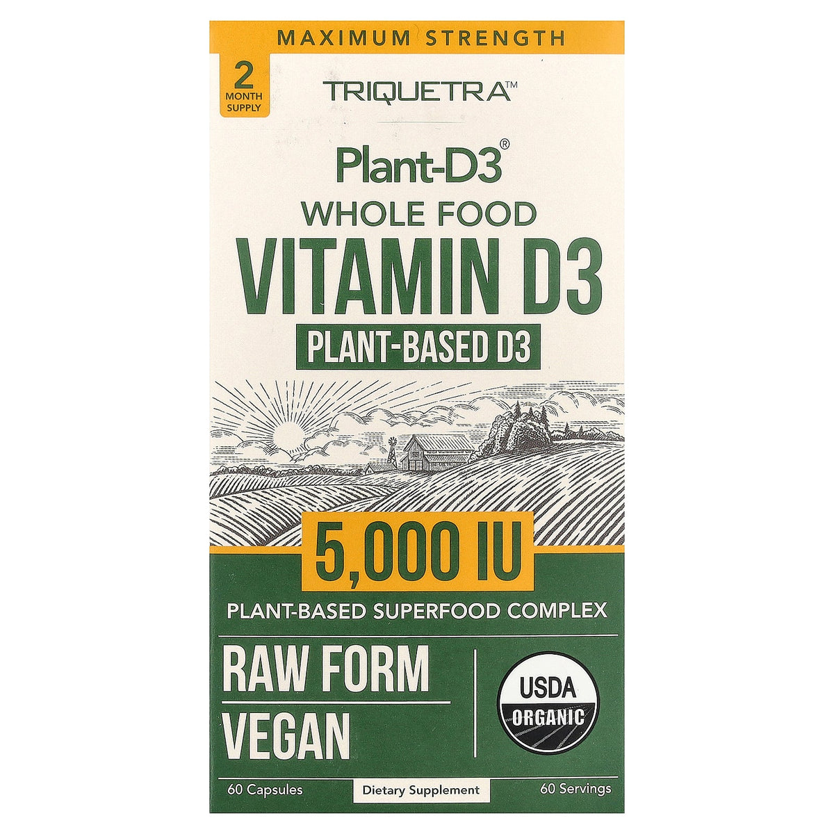 Triquetra, Plant-D3® Whole Food Vitamin D3, 60 Capsules