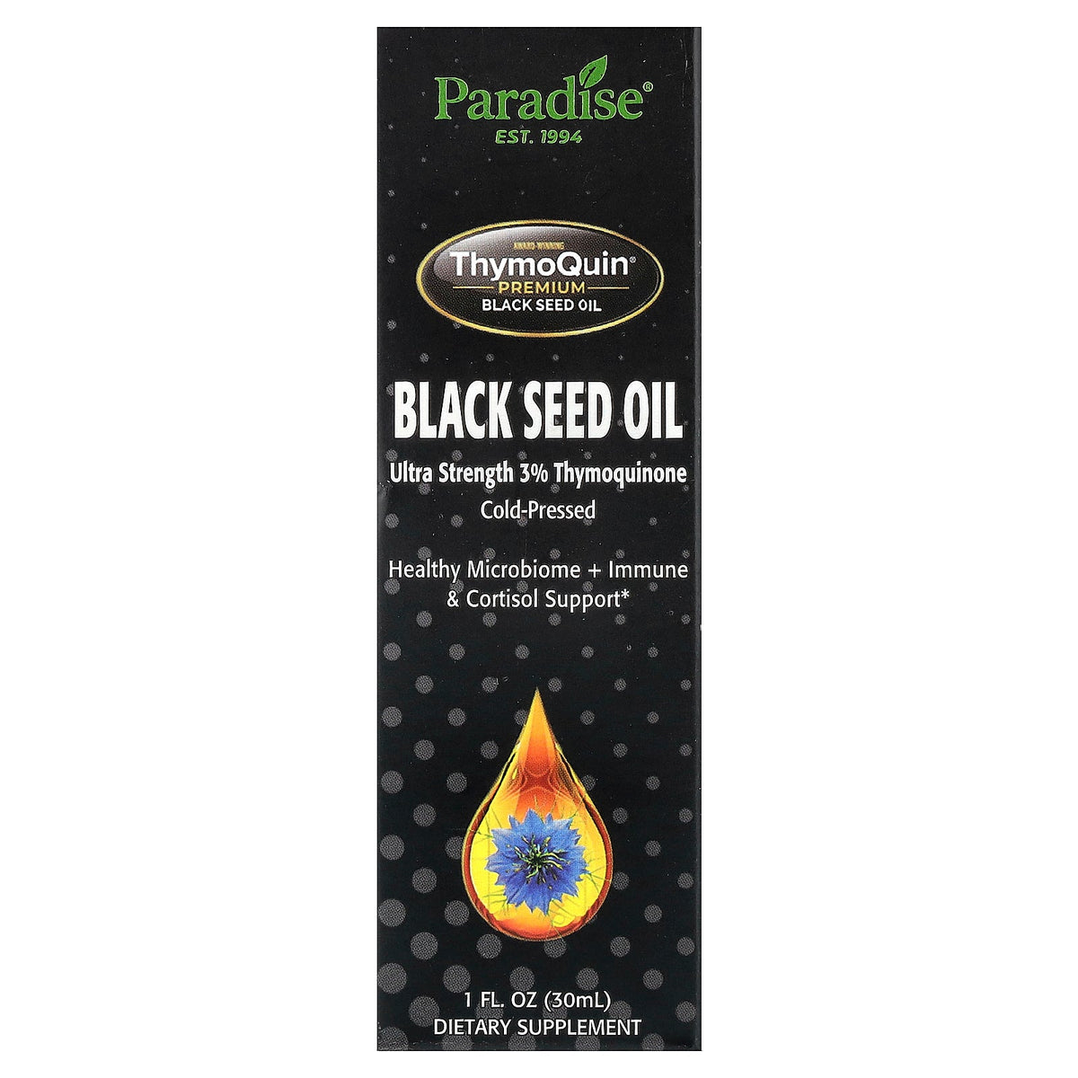 Paradise Herbs, ThymoQuin® Premium Black Seed Oil, 1 fl oz (30 ml)