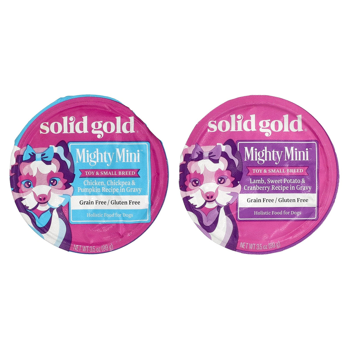 Solid Gold, Mighty Mini™ Variety Pack, For Toy & Small Breed Dogs, 12 Count, 3.5 oz (99 g) Each