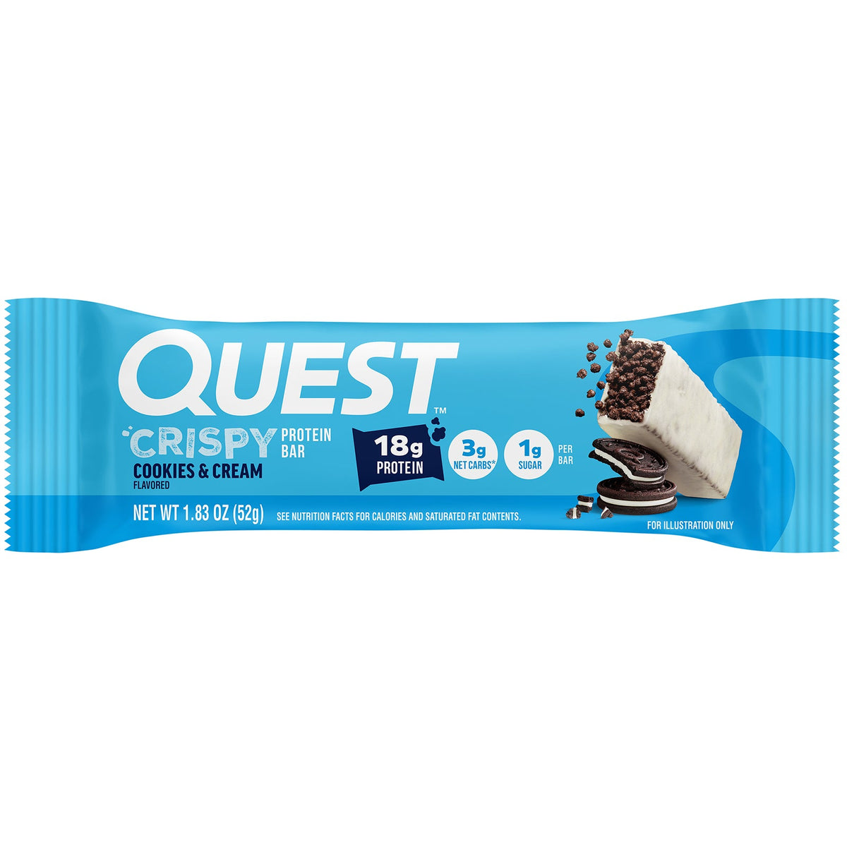 Quest Nutrition, Protein Bar, Crispy Cookies & Cream, 4 Bars, 1.83 oz (52 g) Each