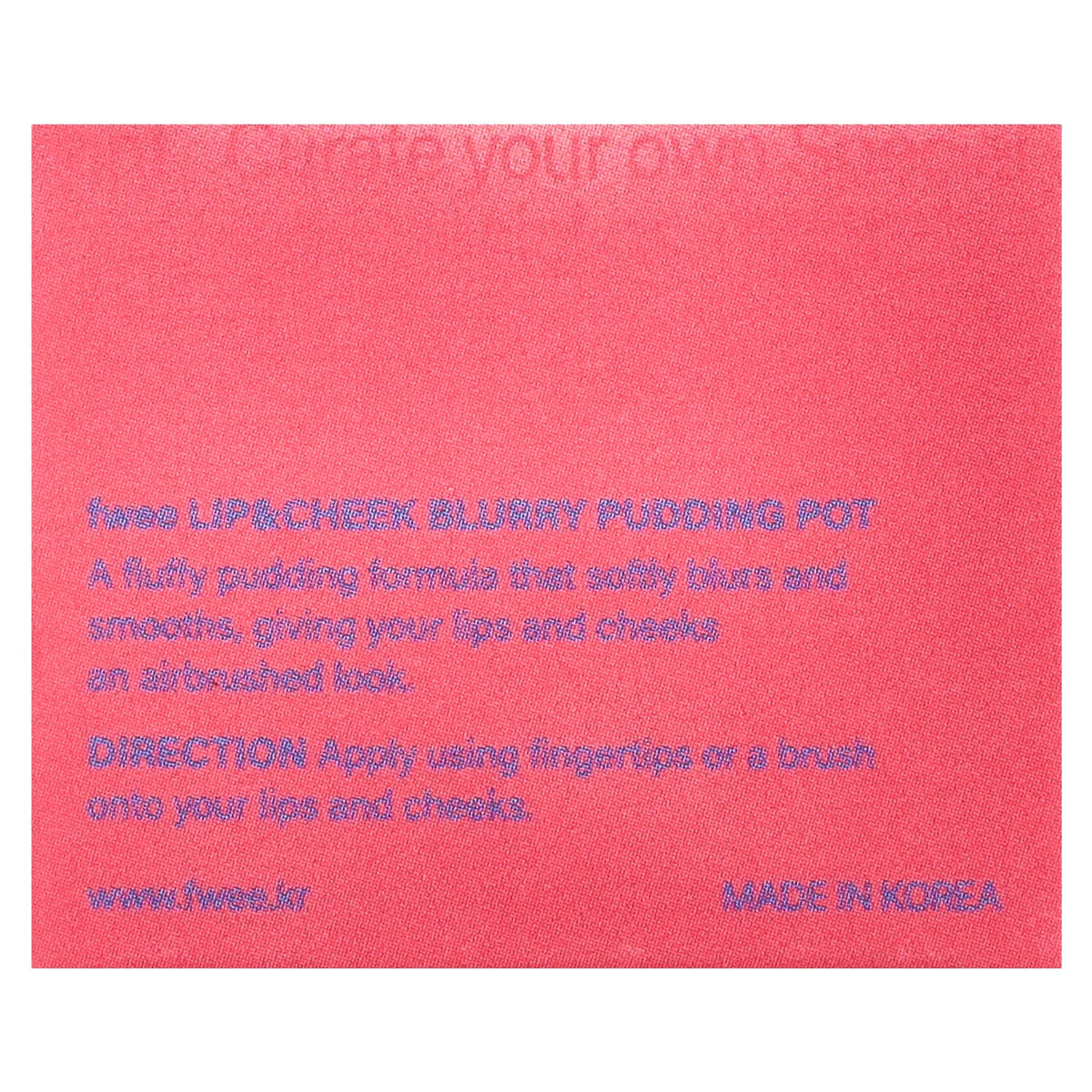 fwee, Lip & Cheek Blurry Pudding Pot, RD02 Mule, 0.17 oz (5 g)