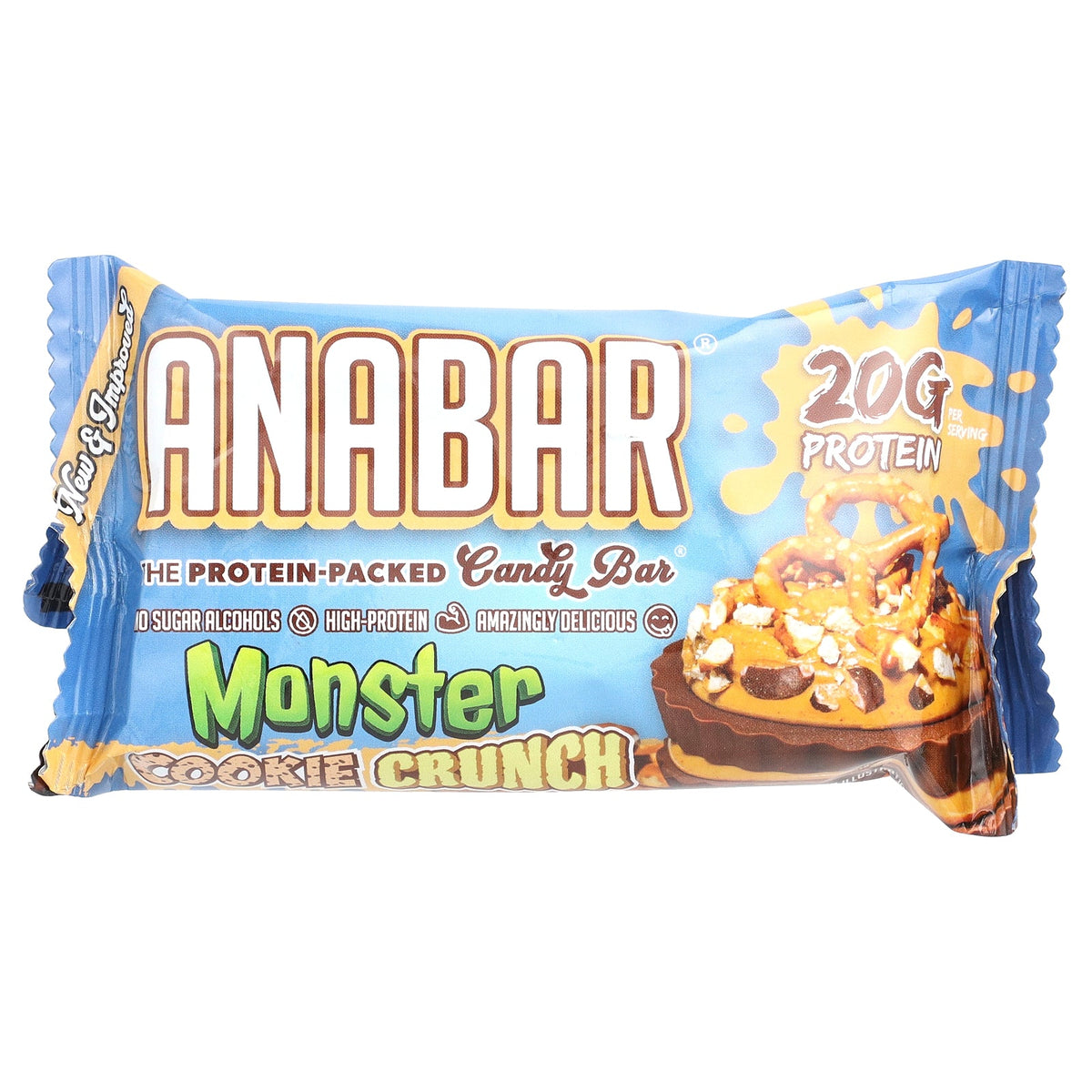 The Anabar, The Protein-Packed Candy Bar®, Monster Cookie Crunch, 12 Bars, 2.39 oz (68 g) Each