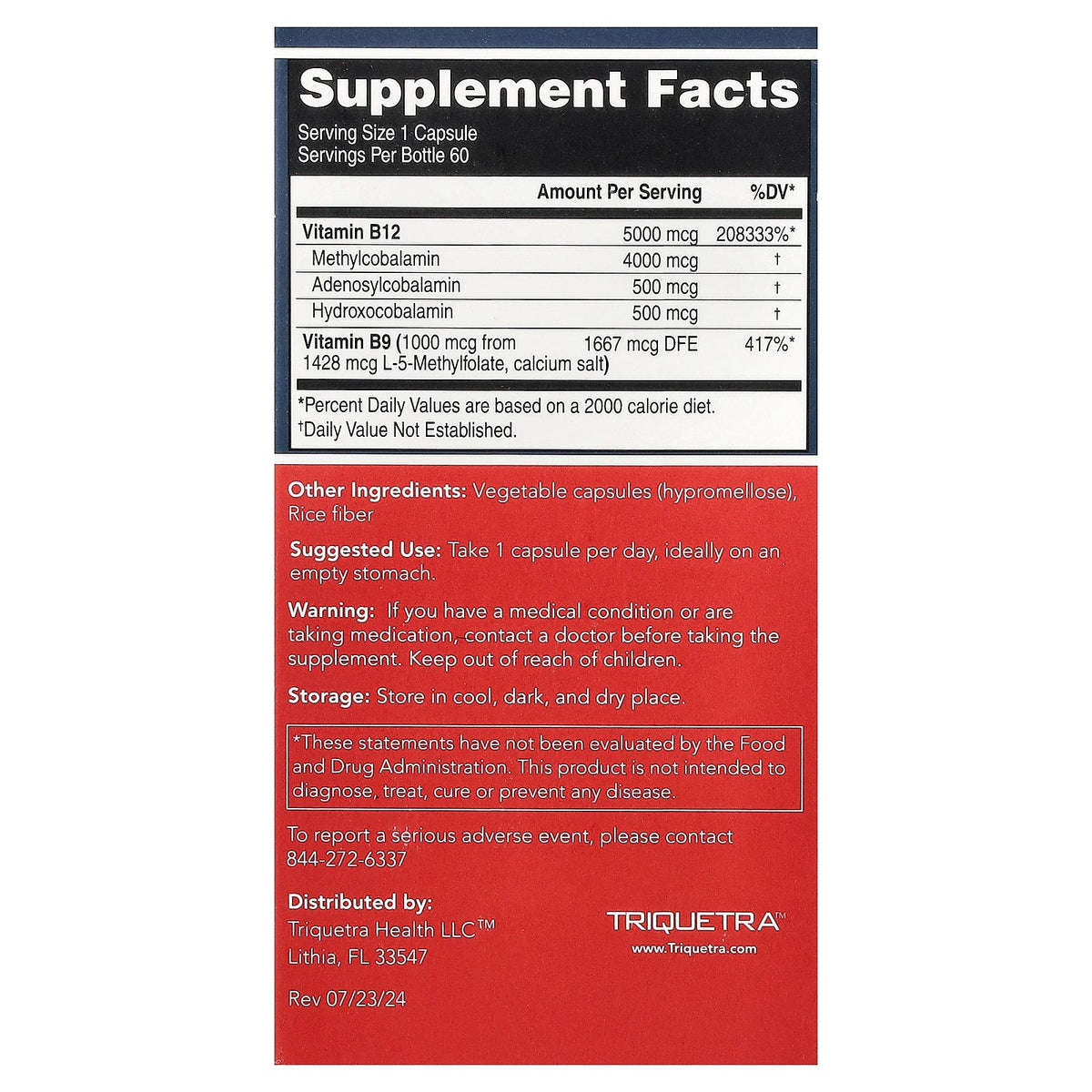 Triquetra, BioActive Vitamin B12, 60 Capsules