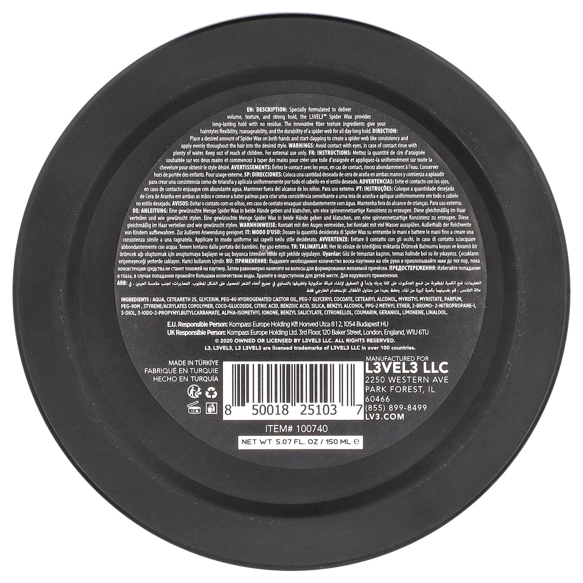 Level 3, Spider Wax, 5.07 fl oz (150 ml)
