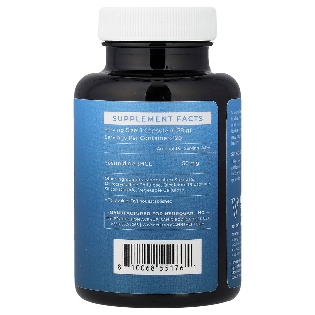 Neurogan Health, Pro+ Spermidine, 50 mg, 120 Capsules