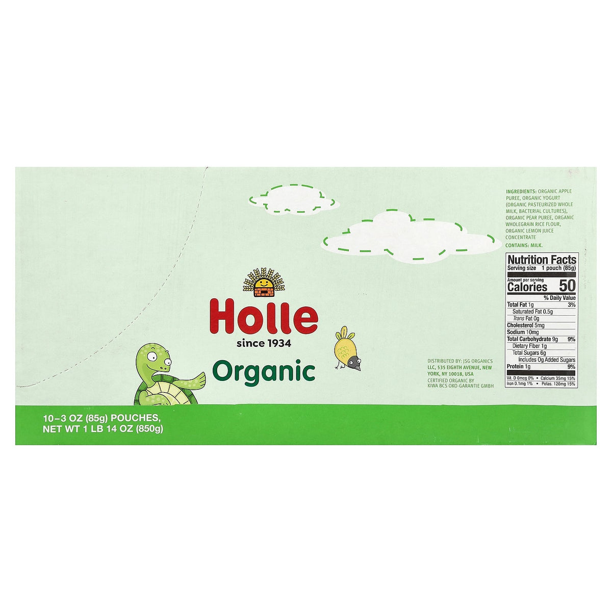 Holle, Organic Yogurt With Apple & Pear, 8+ Months, 10 Pouches, 3 oz (85 g) Each
