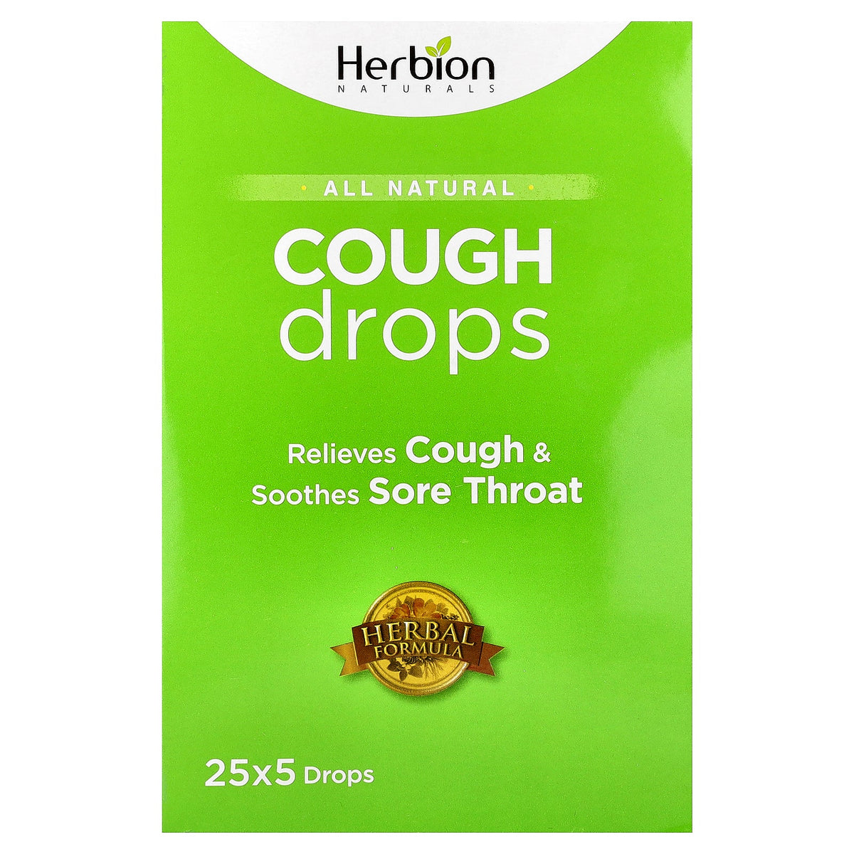 Herbion Naturals, Cough Drops, Honey Lemon, 5 Packs, 25 Drops Each