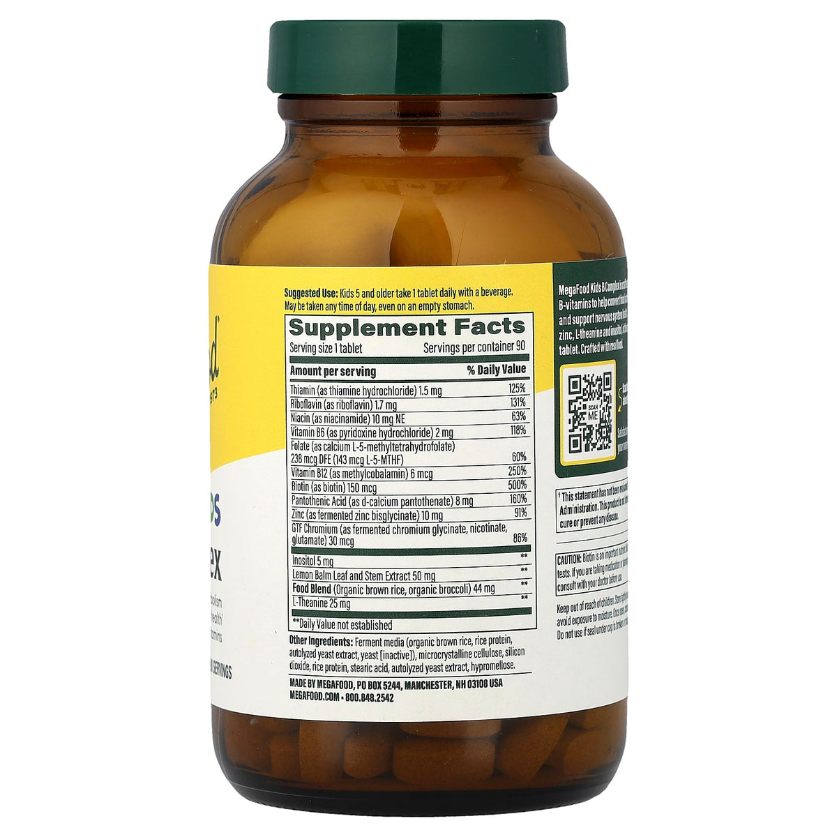 MegaFood, Kids B Complex, 90 Mini Tablets