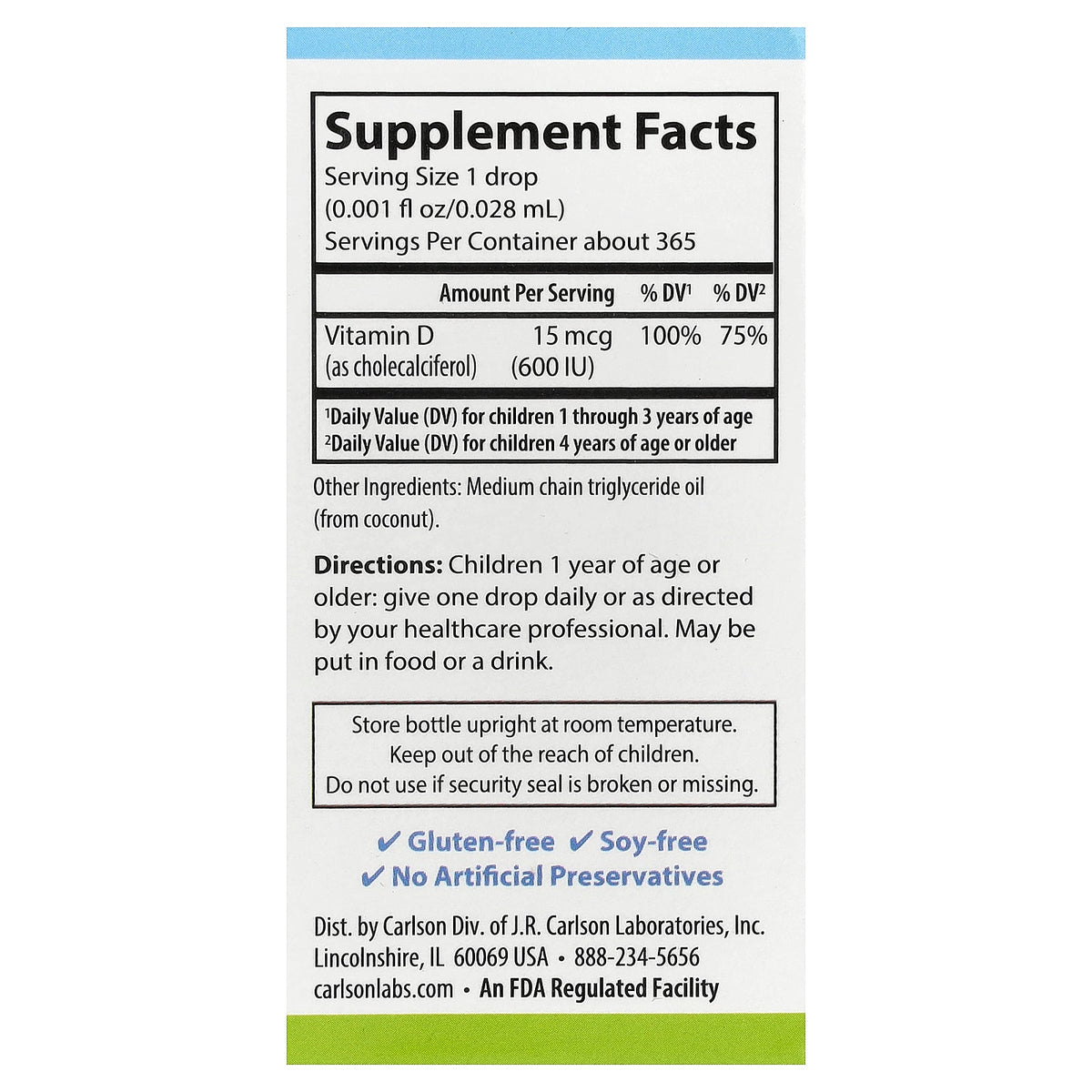 Carlson, Kid's Super Daily® D3, 0.35 fl oz (10.3 ml)