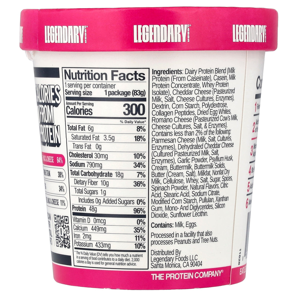 Legendary Foods, Protein Pasta+, Garlic Parmesan, 6 Count, 2.9 oz (83 g) Each