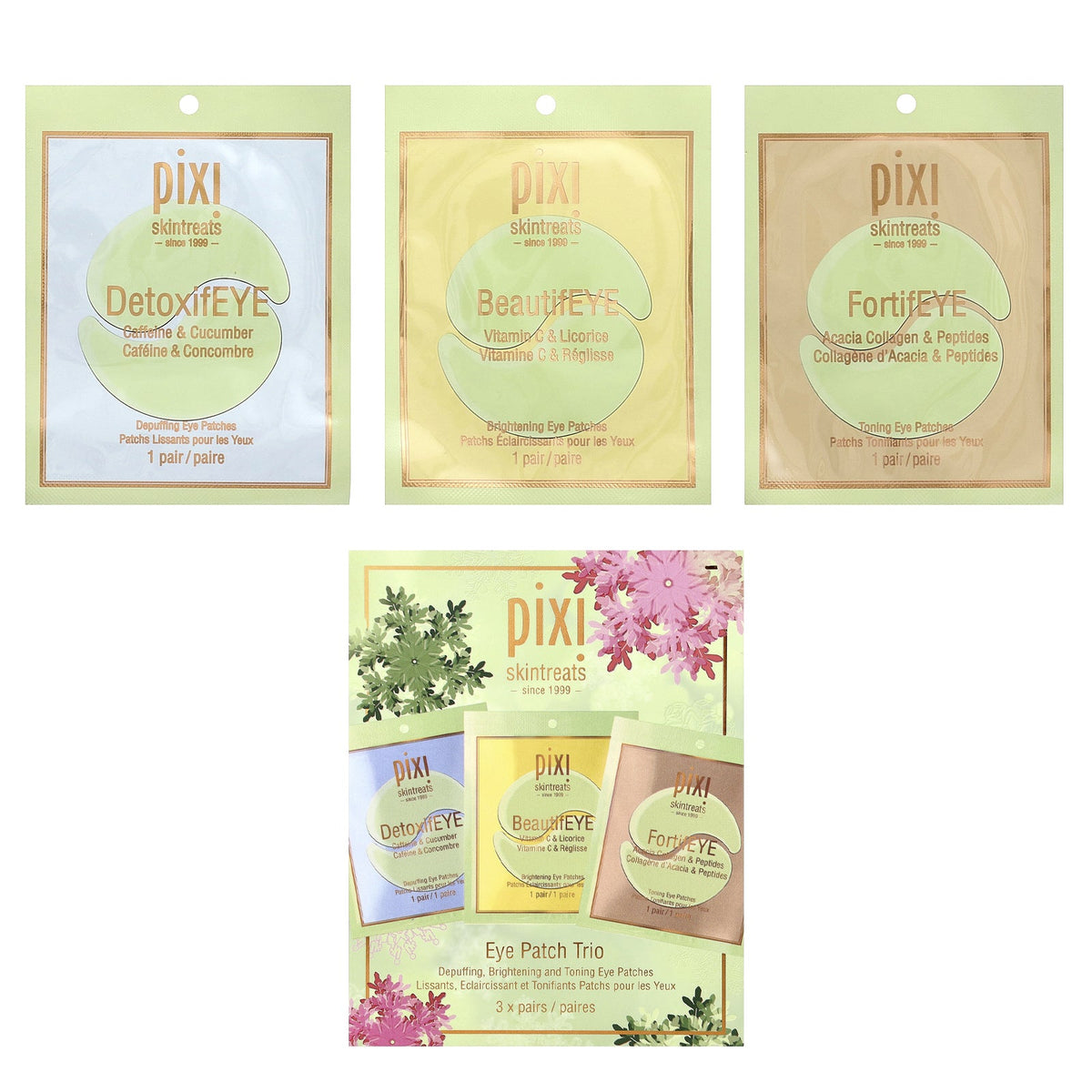 Pixi Beauty, Eye Patch Trio, 3 Pairs
