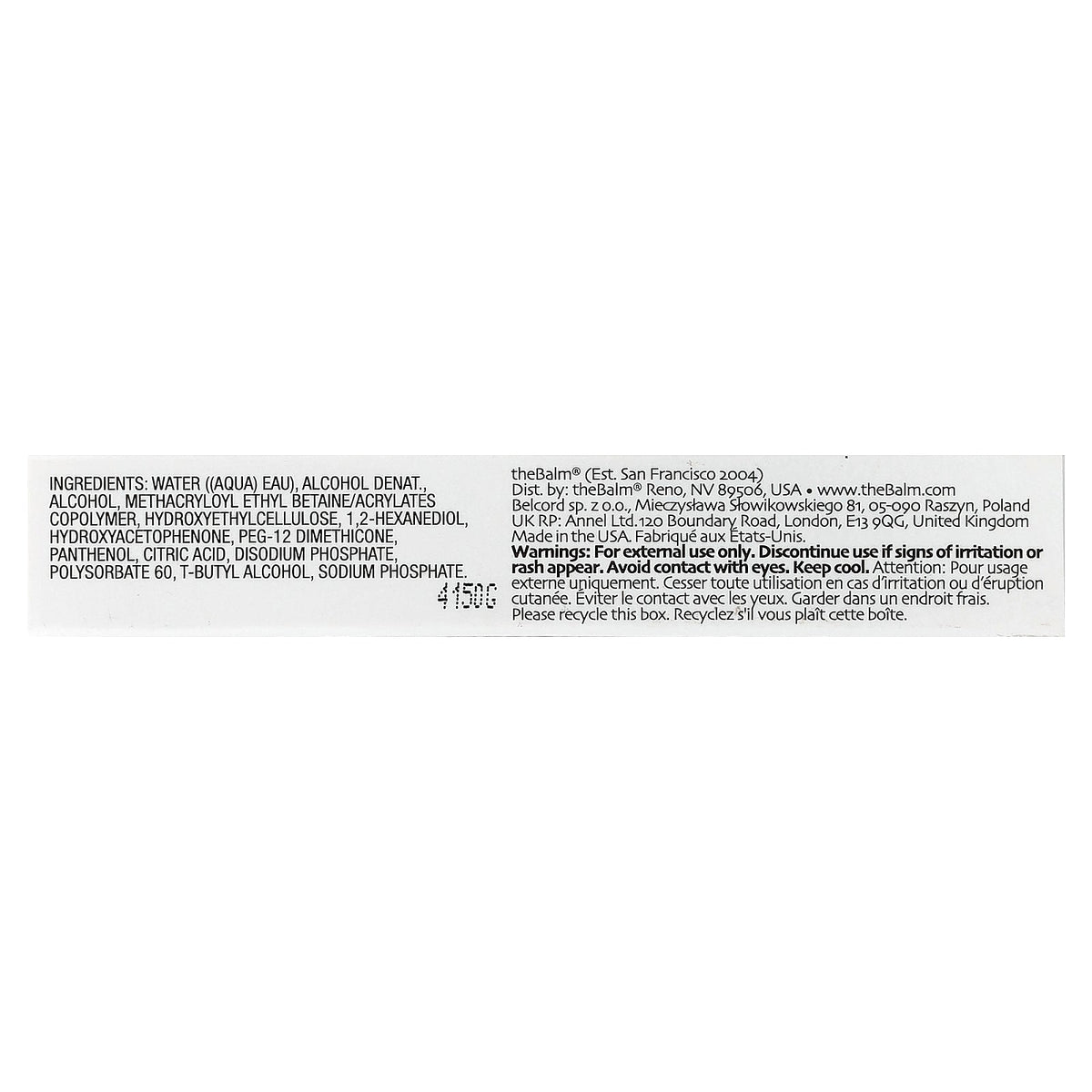 theBalm Cosmetics, It's A-Brow Time!® Eyebrow Gel, Clear, 0.12 fl oz (3.6 ml)