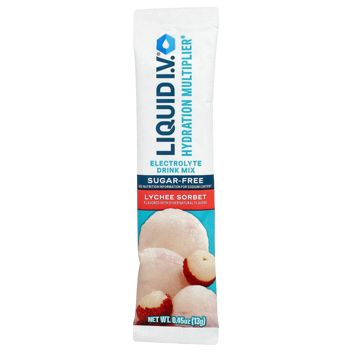 Liquid I.V., Hydration Multiplier®, Electrolyte Drink Mix, Lychee Sorbet, Sugar Free, 10 Sticks, 0.45 oz (13 g) Each