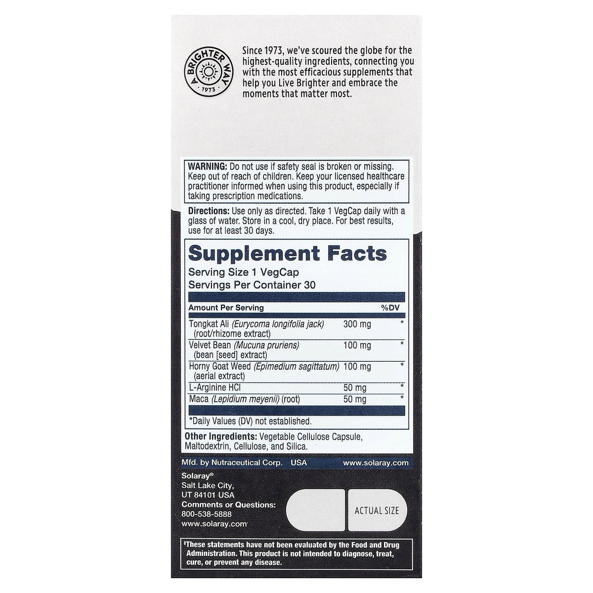 Solaray, Men's Libido Support, 30 VegCaps