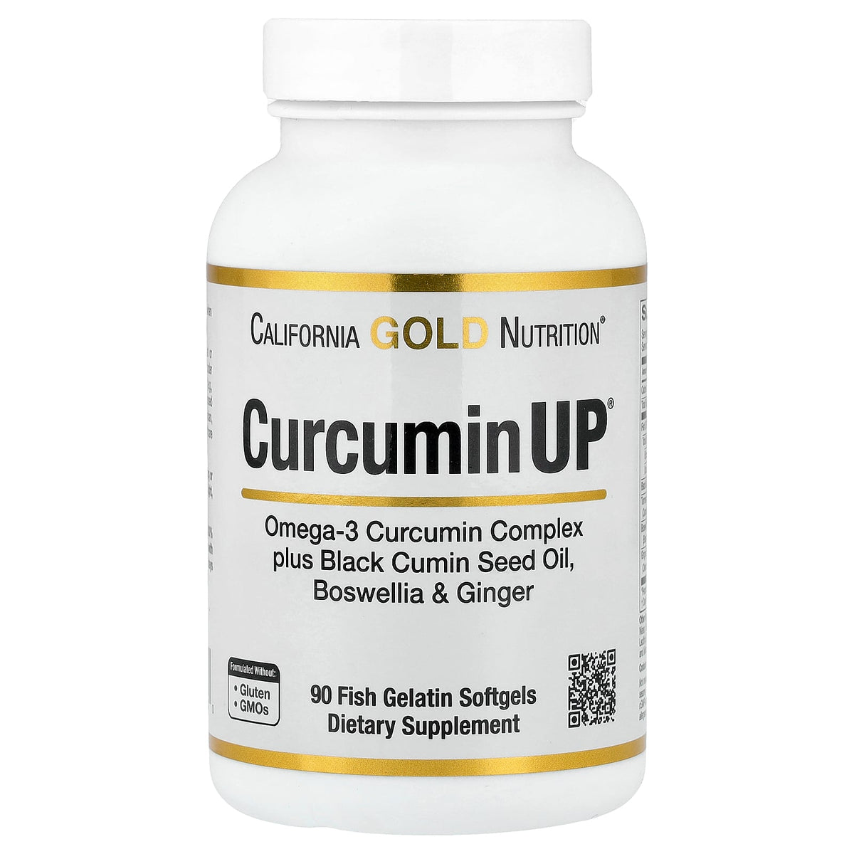 California Gold Nutrition, CurcuminUP™ with Omega-3 Curcumin Complex, Black Cumin Seed Oil, Boswellia and Ginger, 90 Fish Gelatin Softgels