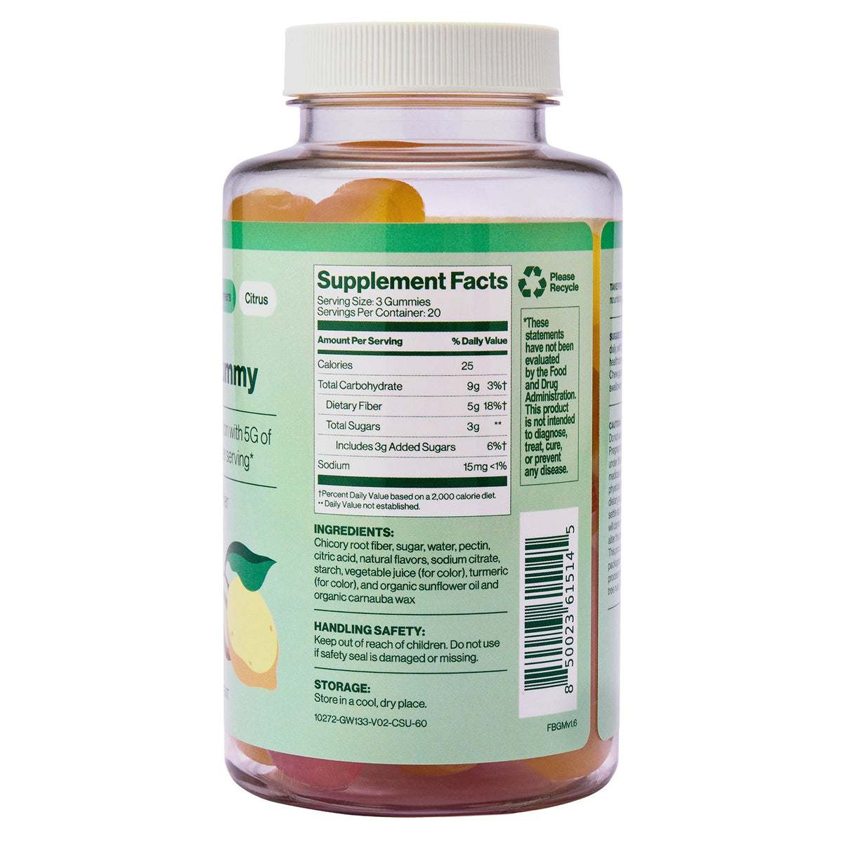 Hilma, Fiber Gummy, Citrus, 60 Gummies (1.6 mg per Gummy)