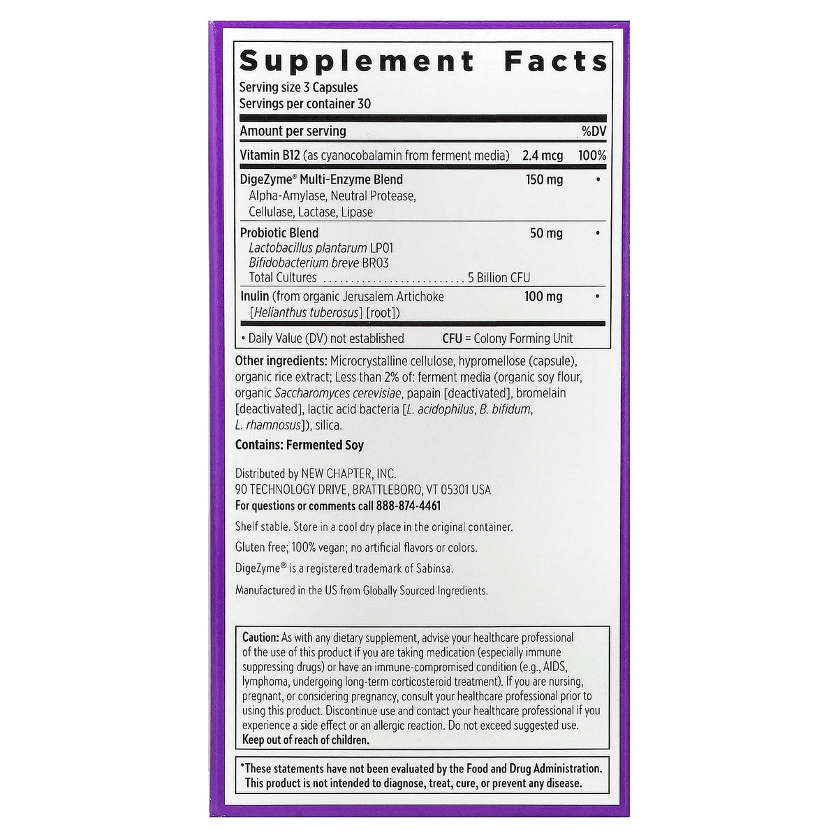 New Chapter, All Flora™ Probiotic Enzyme Complex, 90 Vegan Capsules