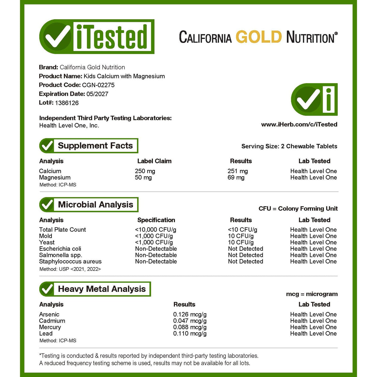California Gold Nutrition, Chewable Calcium with Magnesium For Children, Vanilla, 90 Vegetarian Tablets