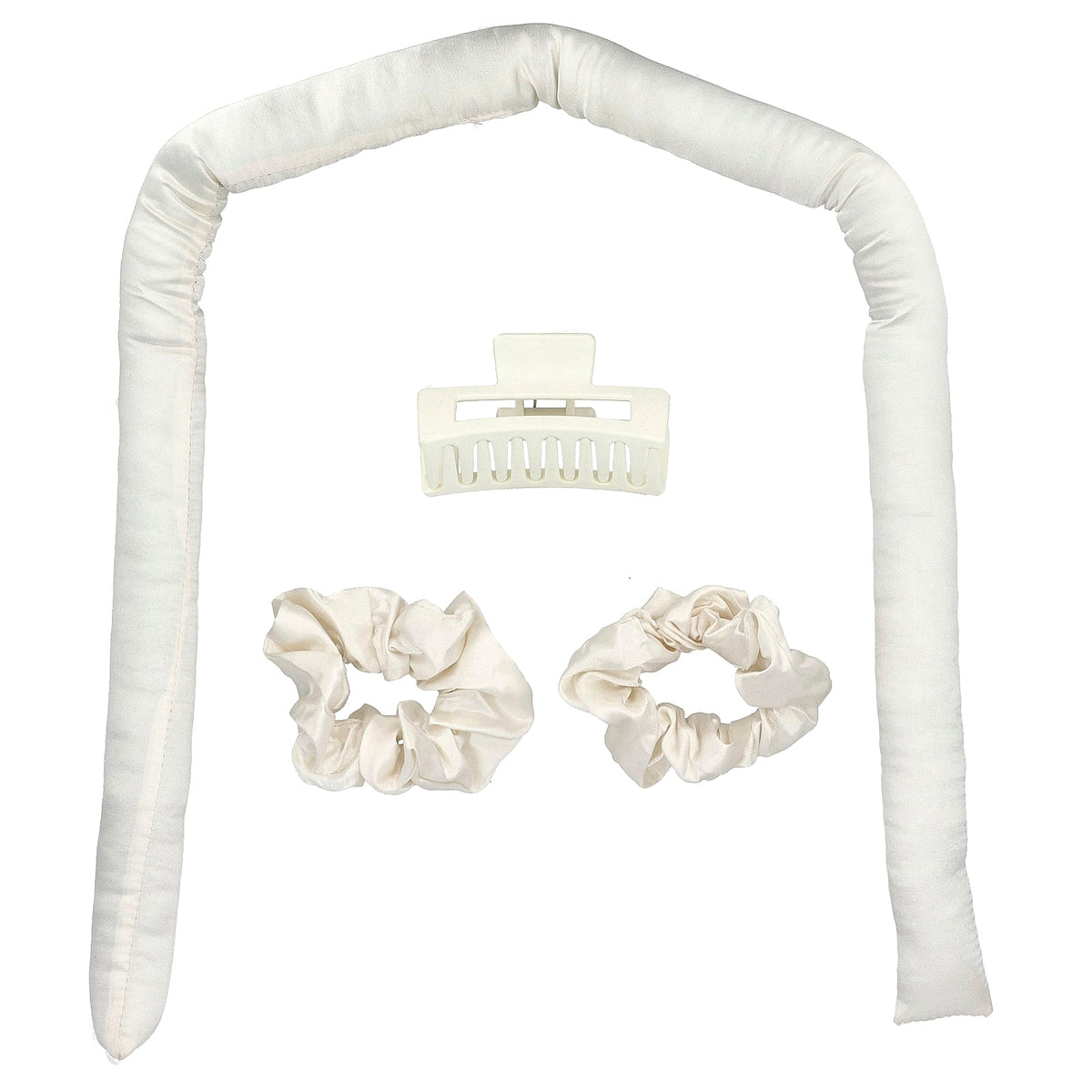 Giovanni, Heatless Satin, Hair Curling Set, Ivory, 4 Pieces