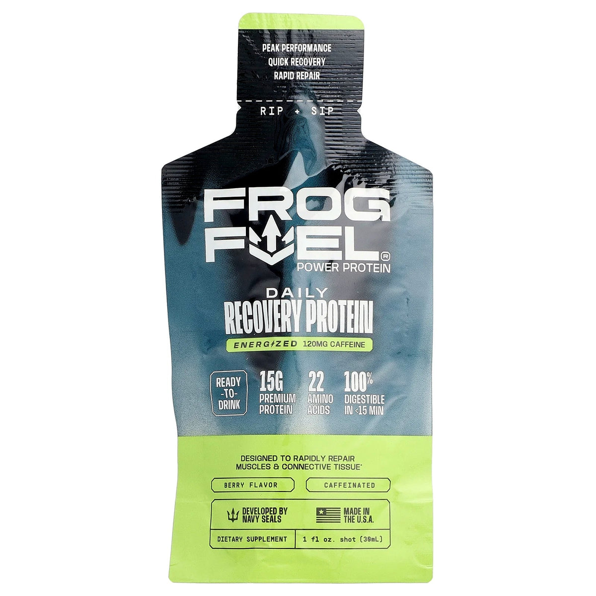 Frog Fuel, Daily Recovery Protein, Energized, Berry, 24 Shots, 1 fl oz (30 ml) Each