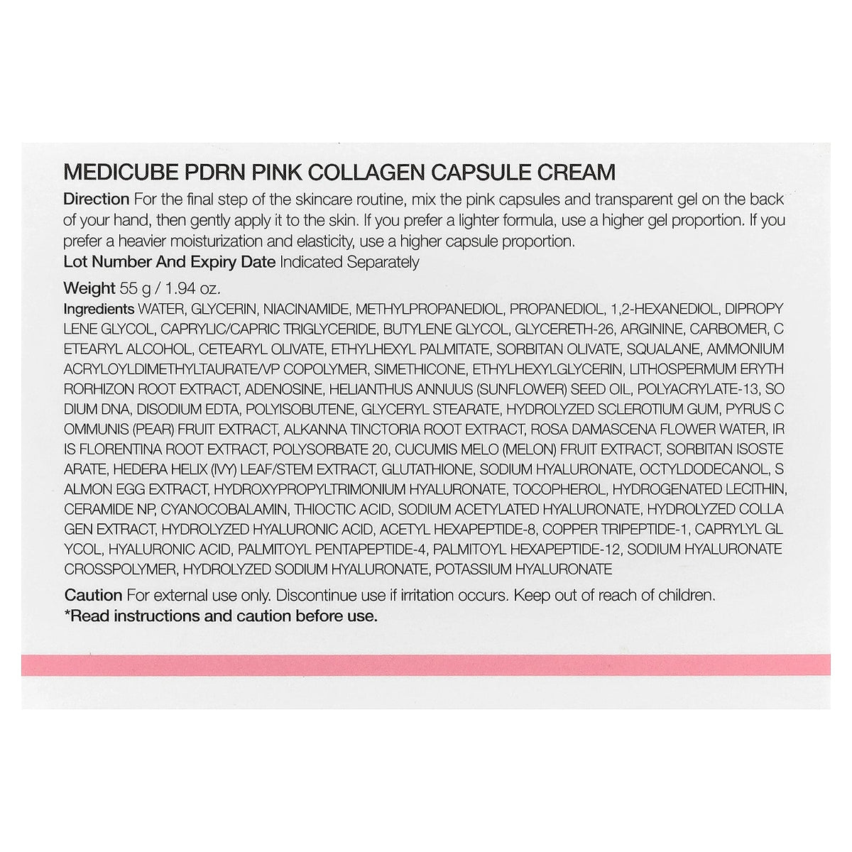 Medicube, PDRN Pink Collagen Capsule Cream, 1.94 oz (55 g)
