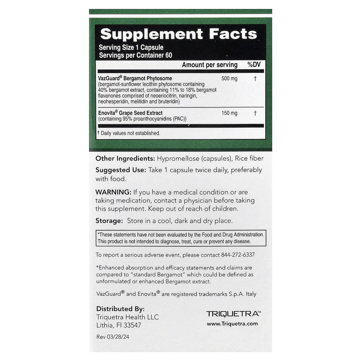 Triquetra, SoActive® Bergamot, 60 Capsules
