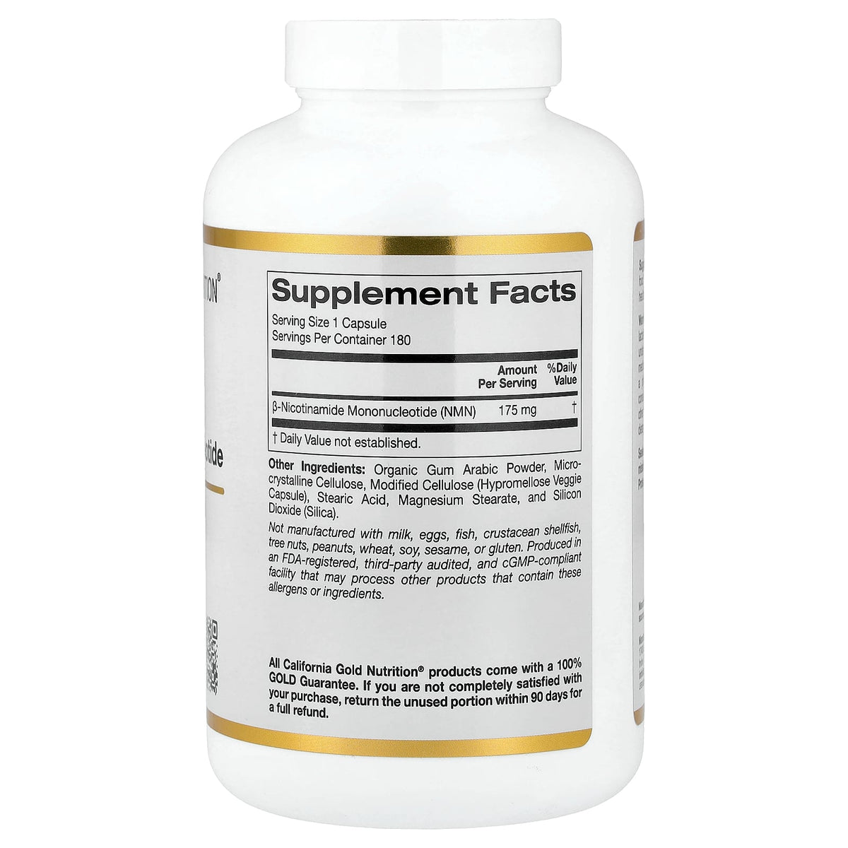 California Gold Nutrition, NMN, 175 mg, 180 Veggie Capsules